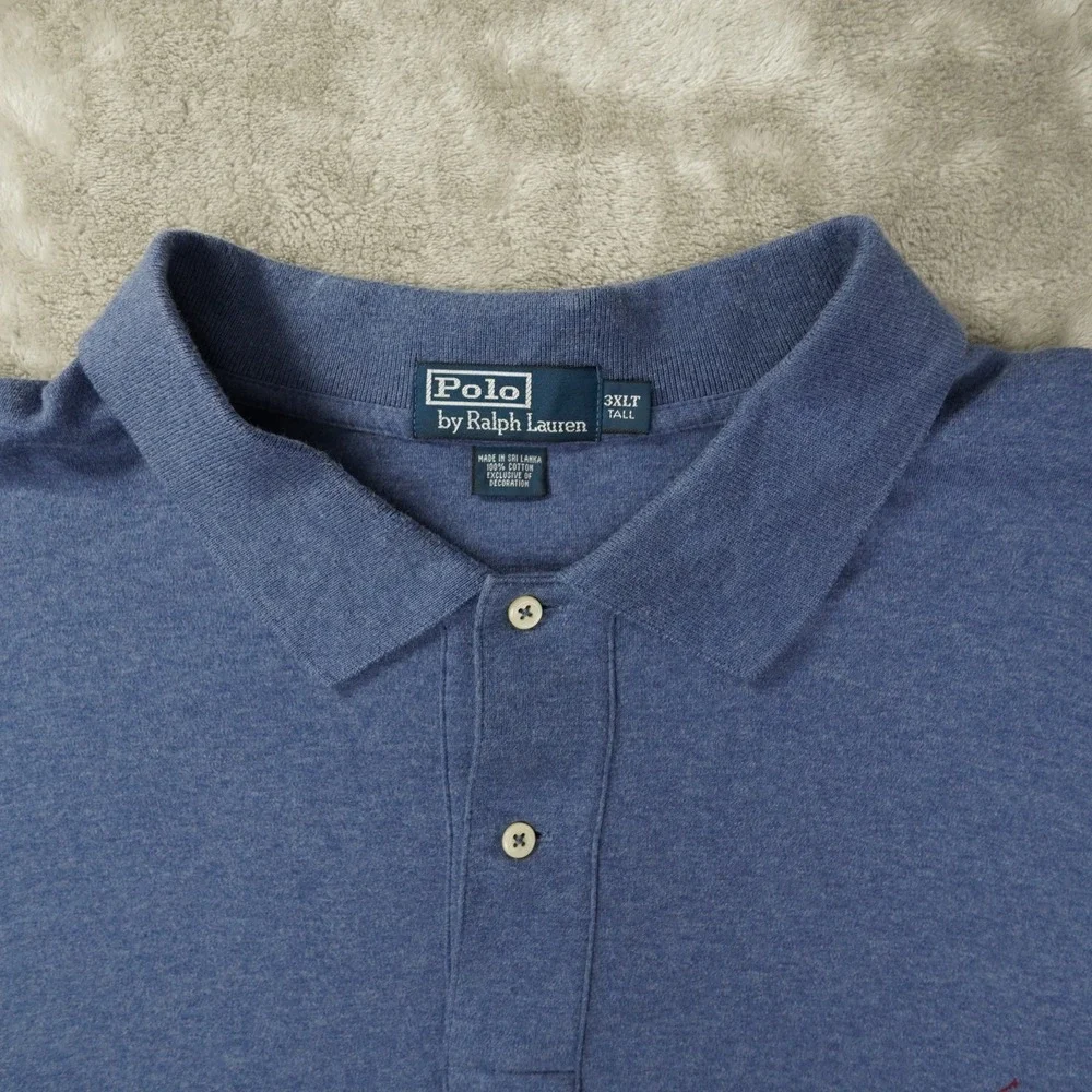 Polo Ralph Lauren Polo Shirt Men's 3XLT Blue Short Sleeve Preppy Golf